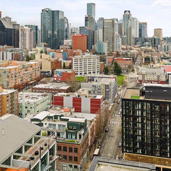 Downtown Seattle from above Belltown